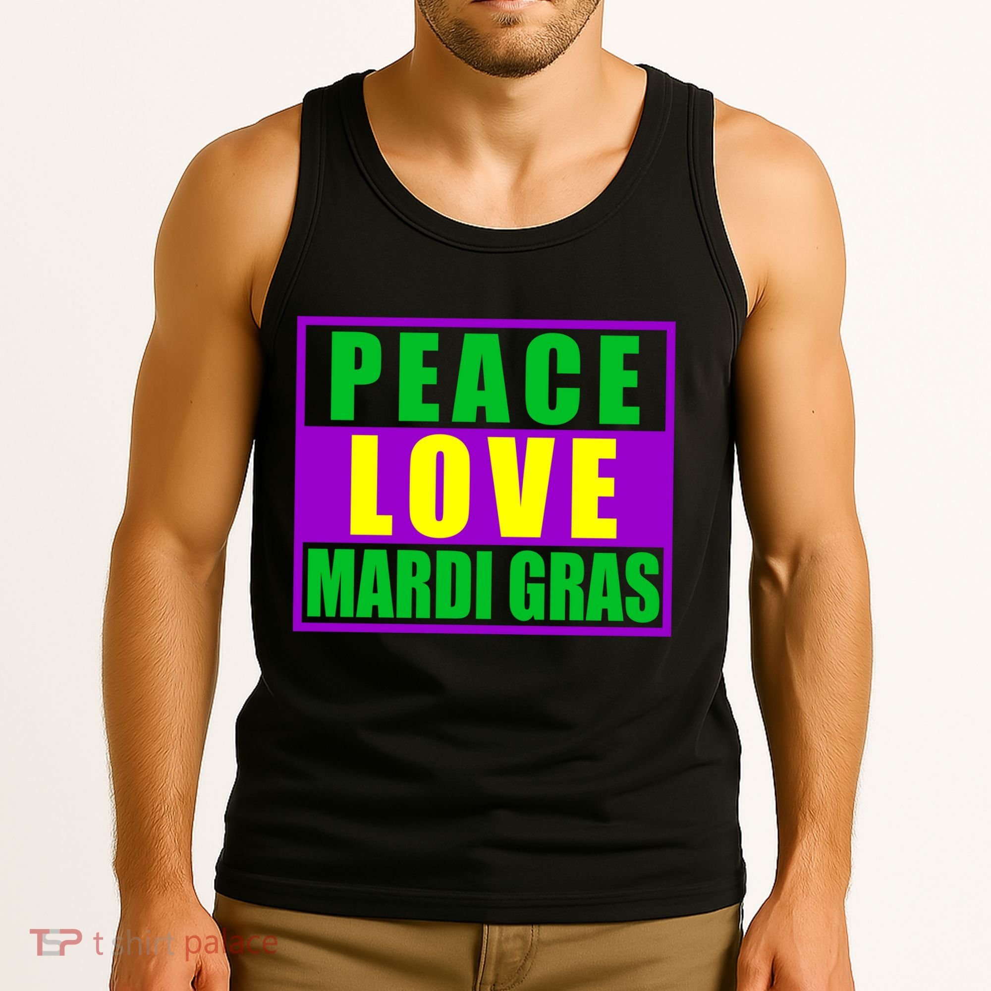 Peace Love Mardi Gras New Orleans Tank Top