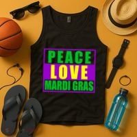 Peace Love Mardi Gras New Orleans Tank Top thumb 4