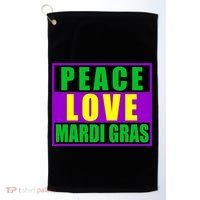 Peace Love Mardi Gras New Orleans Golf Towel thumb 0