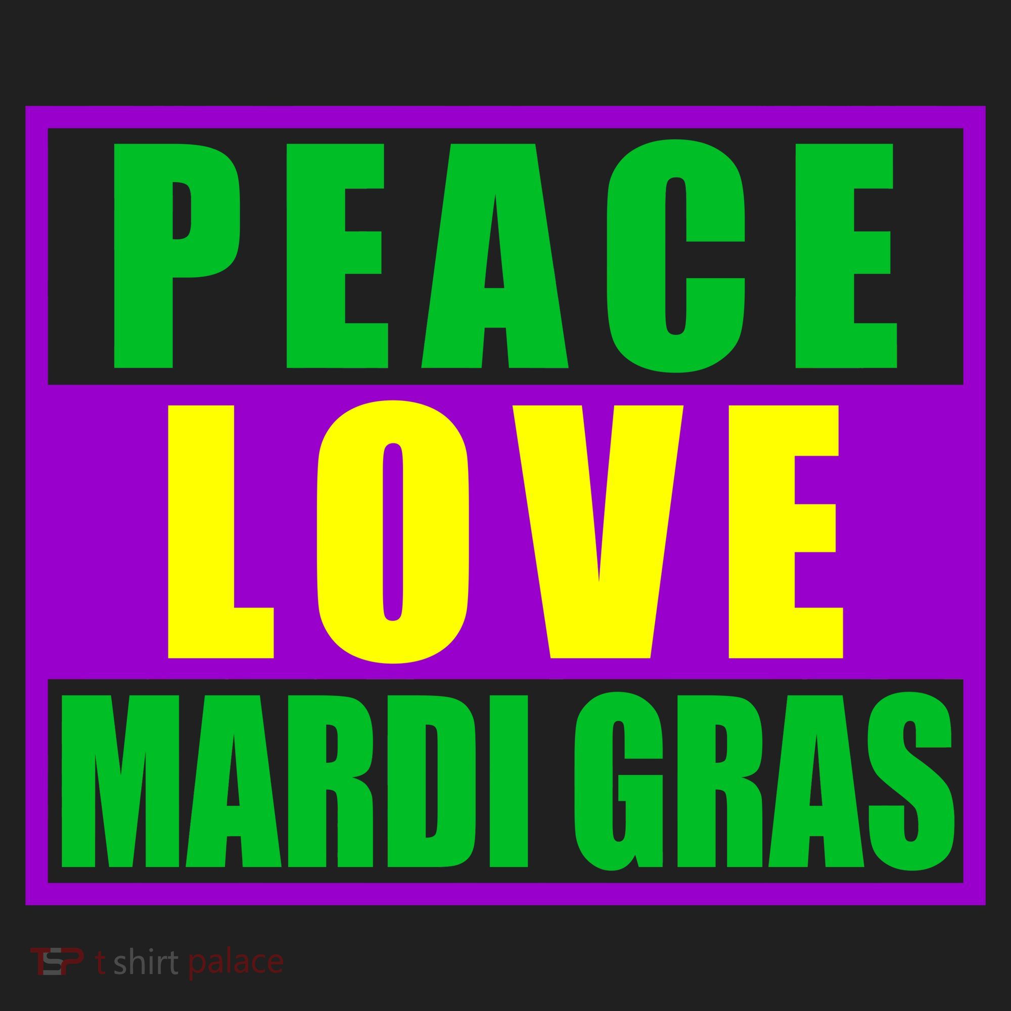Peace Love Mardi Gras New Orleans Golf Towel