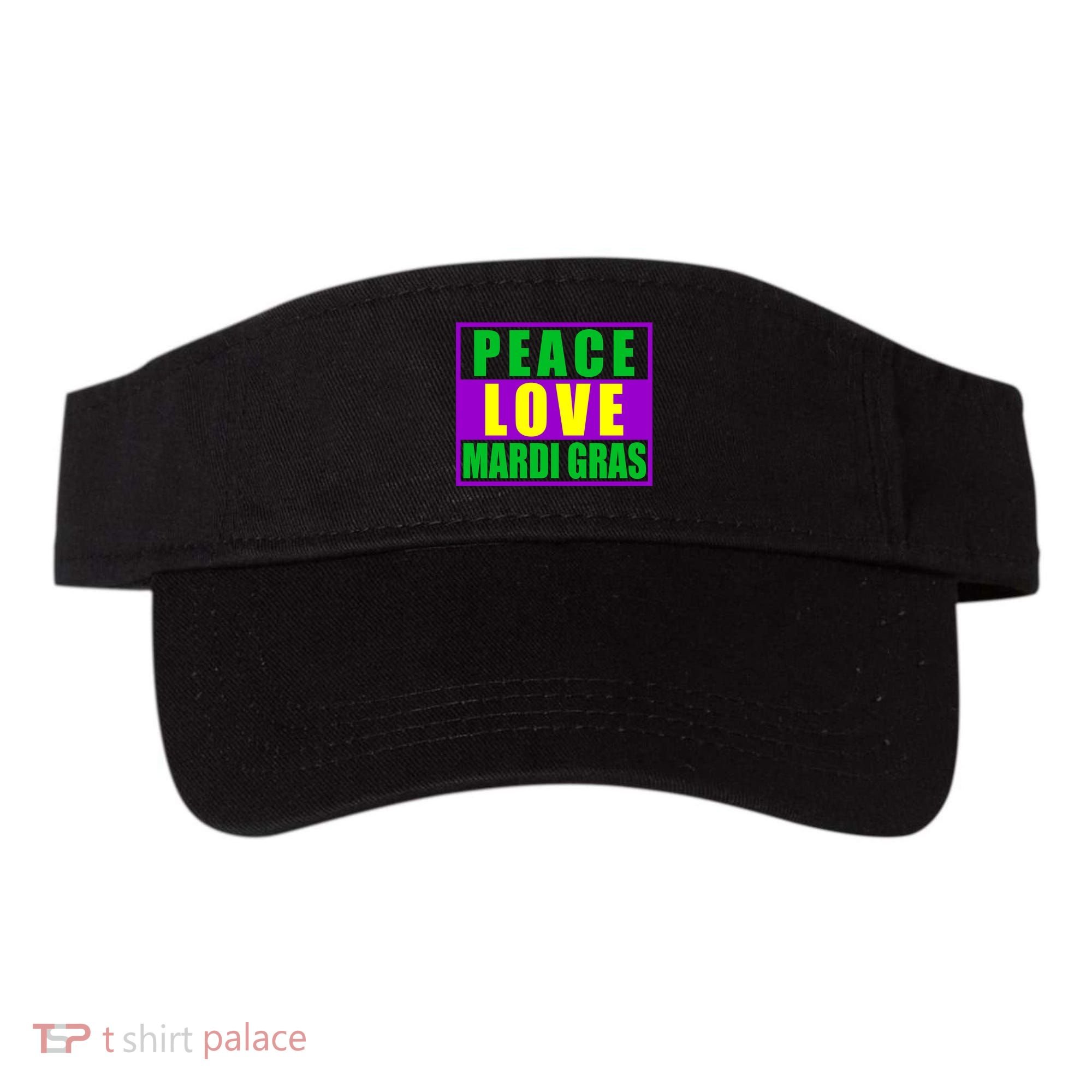 Peace Love Mardi Gras New Orleans Visor