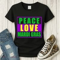 Peace Love Mardi Gras New Orleans Women's T-Shirt thumb 3