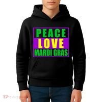 Peace Love Mardi Gras New Orleans Kids Hoodie thumb 4