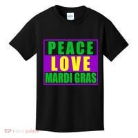 Peace Love Mardi Gras New Orleans Kids T-Shirt thumb 0
