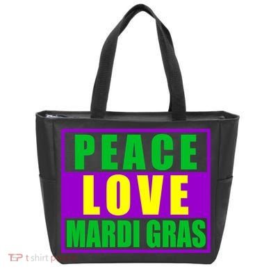 Peace Love Mardi Gras New Orleans Tote Bag