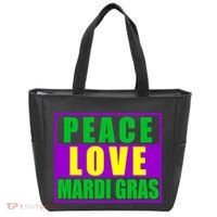 Peace Love Mardi Gras New Orleans Tote Bag thumb 0