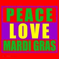 Peace Love Mardi Gras New Orleans Santa Hat thumb 1