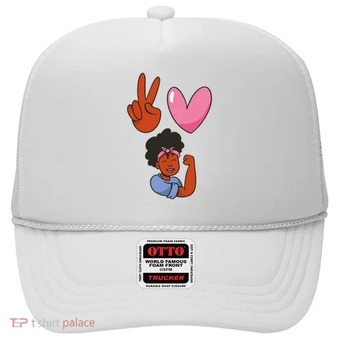 Peace Love Melanin Hat in the selected color