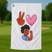 Peace Love Melanin Golf Towel thumb 1