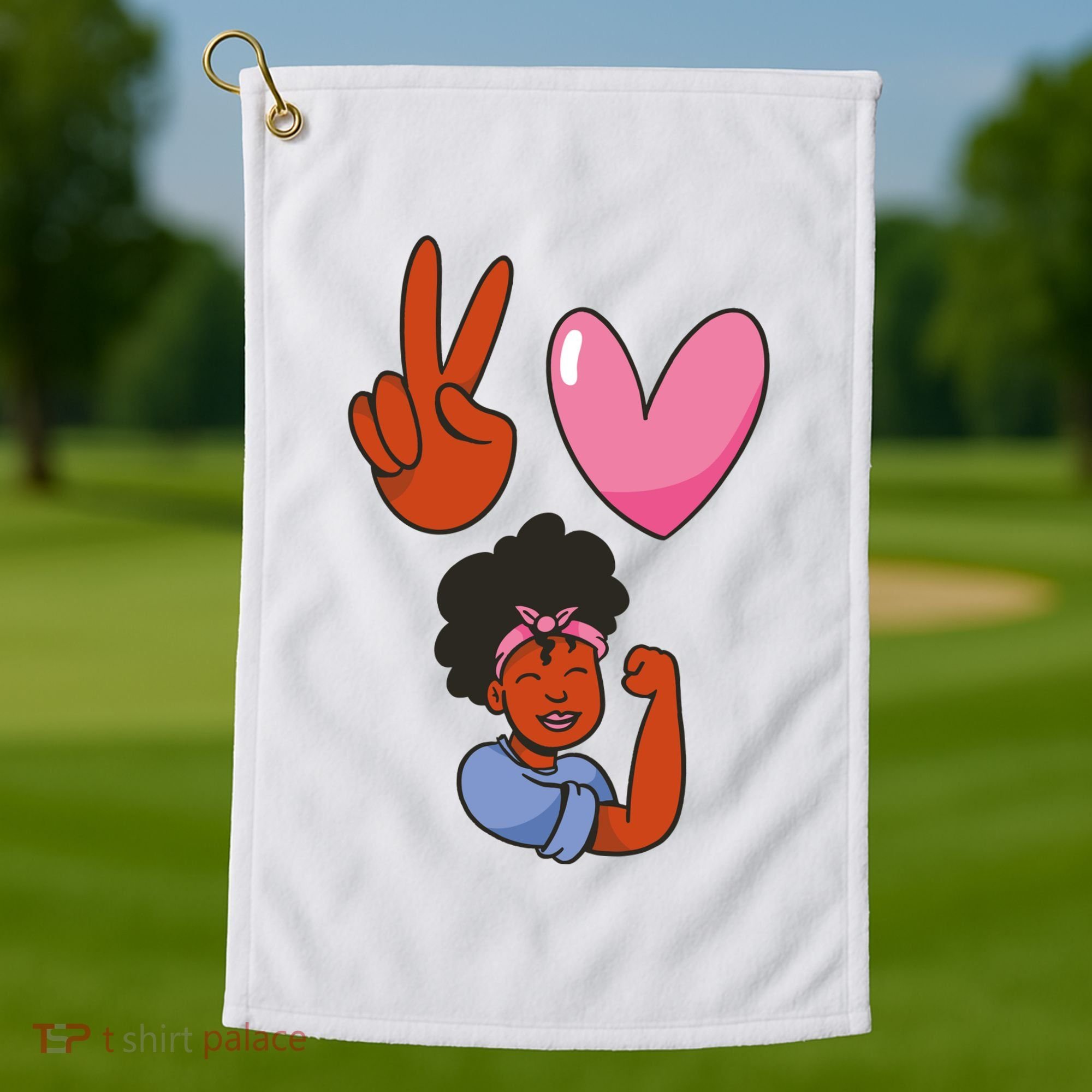 Peace Love Melanin Golf Towel