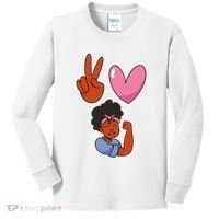 Peace Love Melanin Kids Long Sleeve Shirt thumb 0