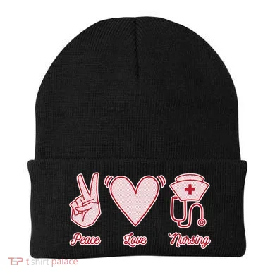 Peace Love Nursing Beanie