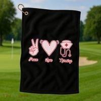 Peace Love Nursing Golf Towel thumb 1
