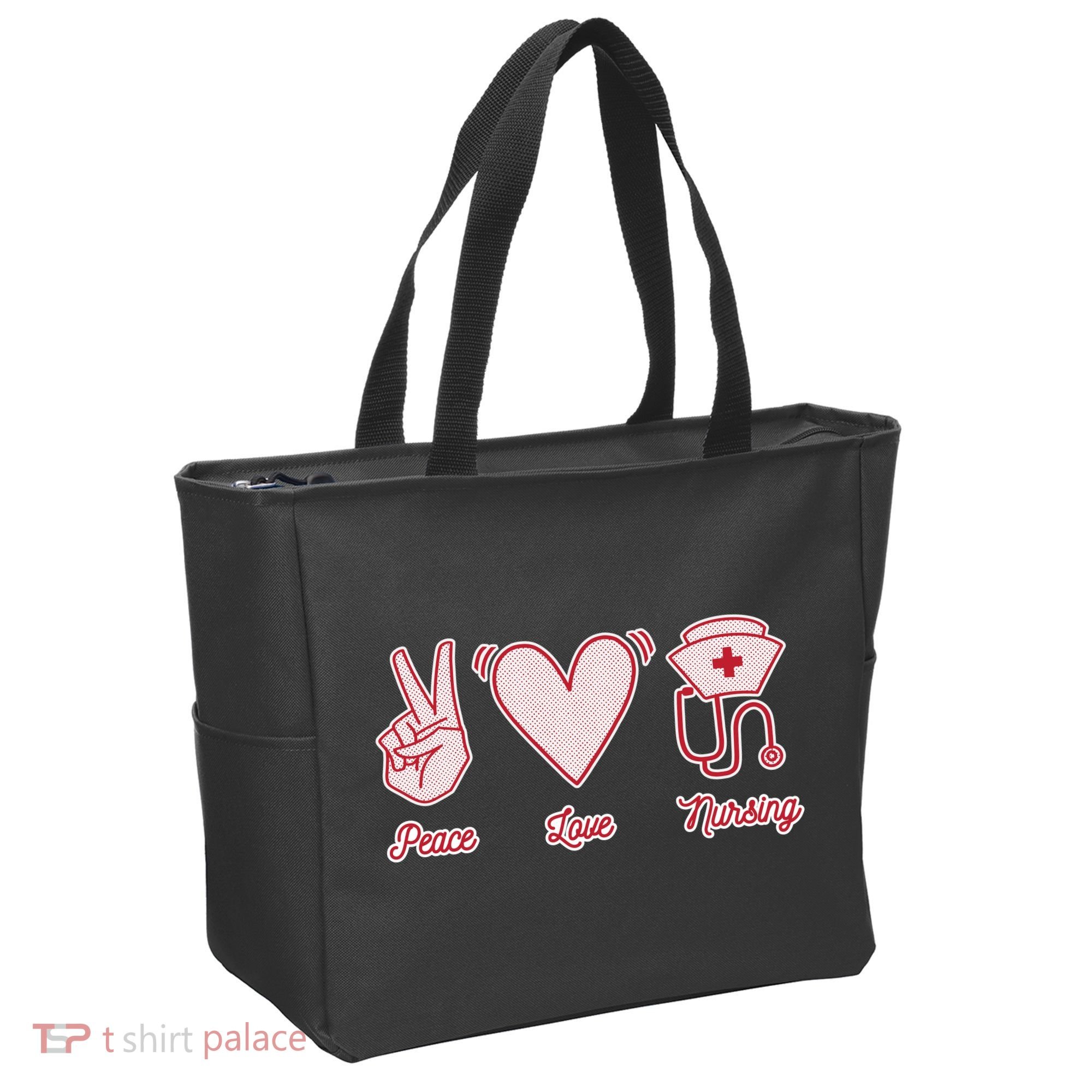 Peace Love Nursing Tote Bag