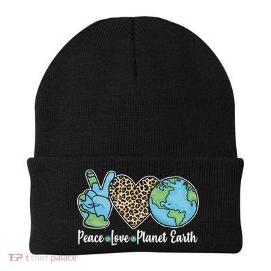 Peace Love Planet Earth Celebrate Earth Day Beanie