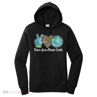 Peace Love Planet Earth Celebrate Earth Day Women's Hoodie