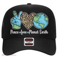 Peace Love Planet Earth Celebrate Earth Day Hat thumb 0