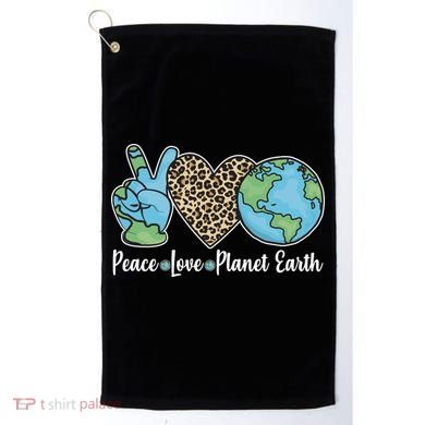 Peace Love Planet Earth Celebrate Earth Day Golf Towel