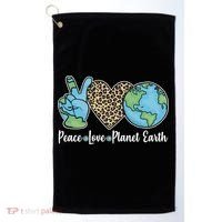 Peace Love Planet Earth Celebrate Earth Day Golf Towel thumb 0