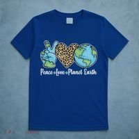 Peace Love Planet Earth Celebrate Earth Day T-Shirt thumb 5