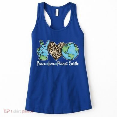 Peace Love Planet Earth Celebrate Earth Day Women's Tank Top