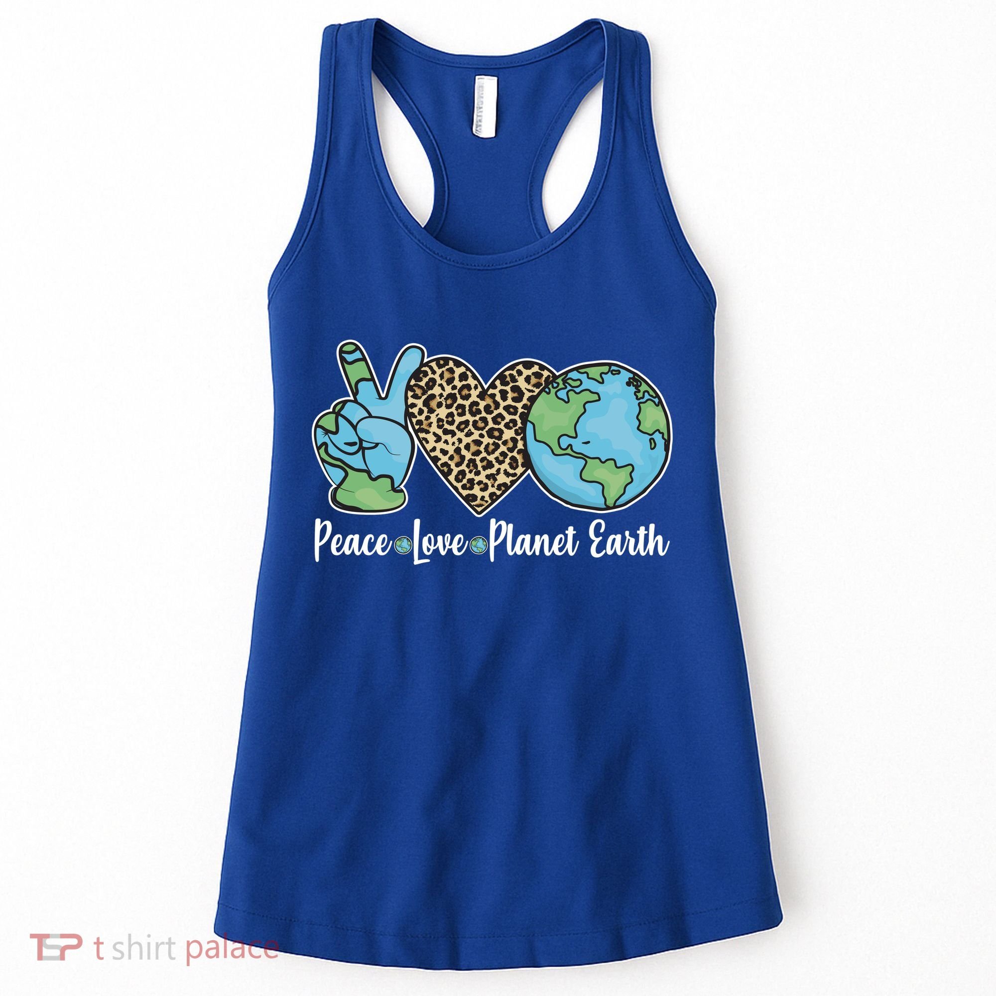 Peace Love Planet Earth Celebrate Earth Day Women's Tank Top