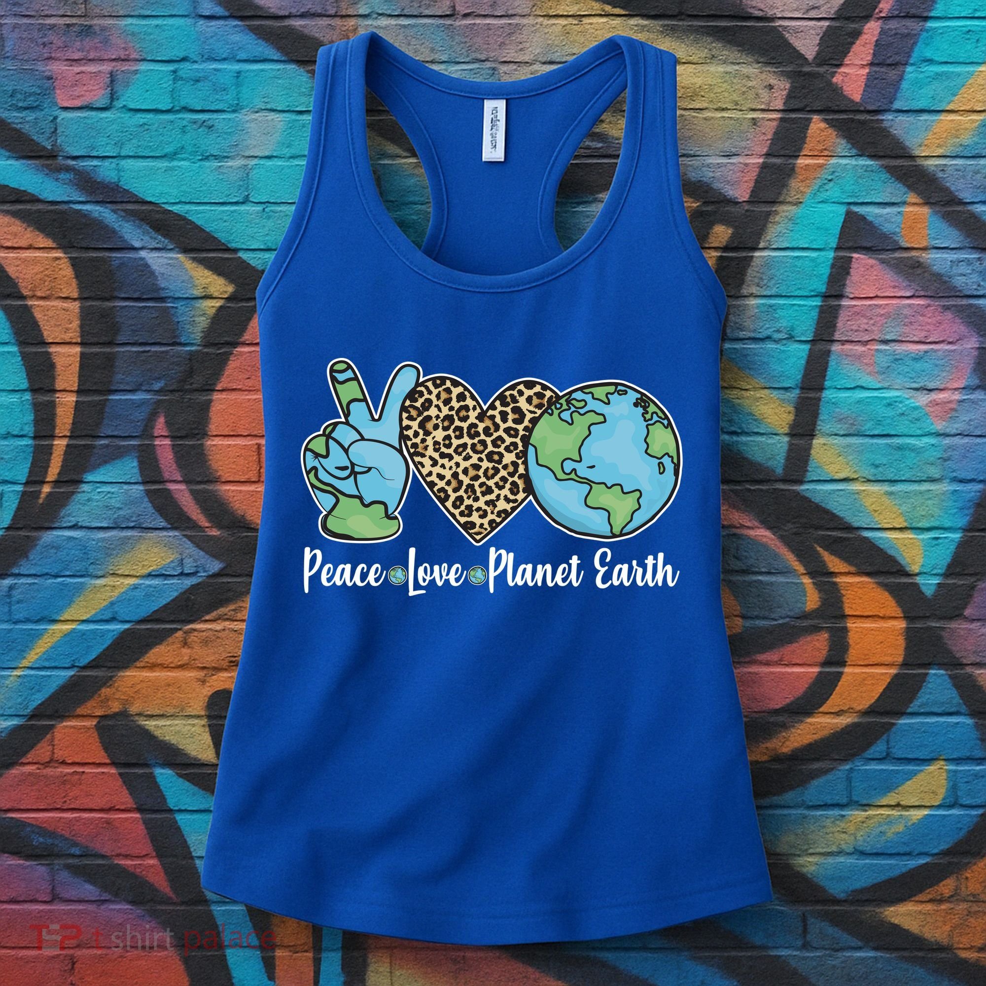 Peace Love Planet Earth Celebrate Earth Day Women's Tank Top