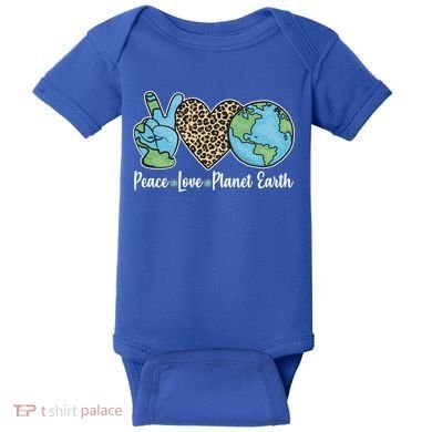 Peace Love Planet Earth Celebrate Earth Day Baby Bodysuit
