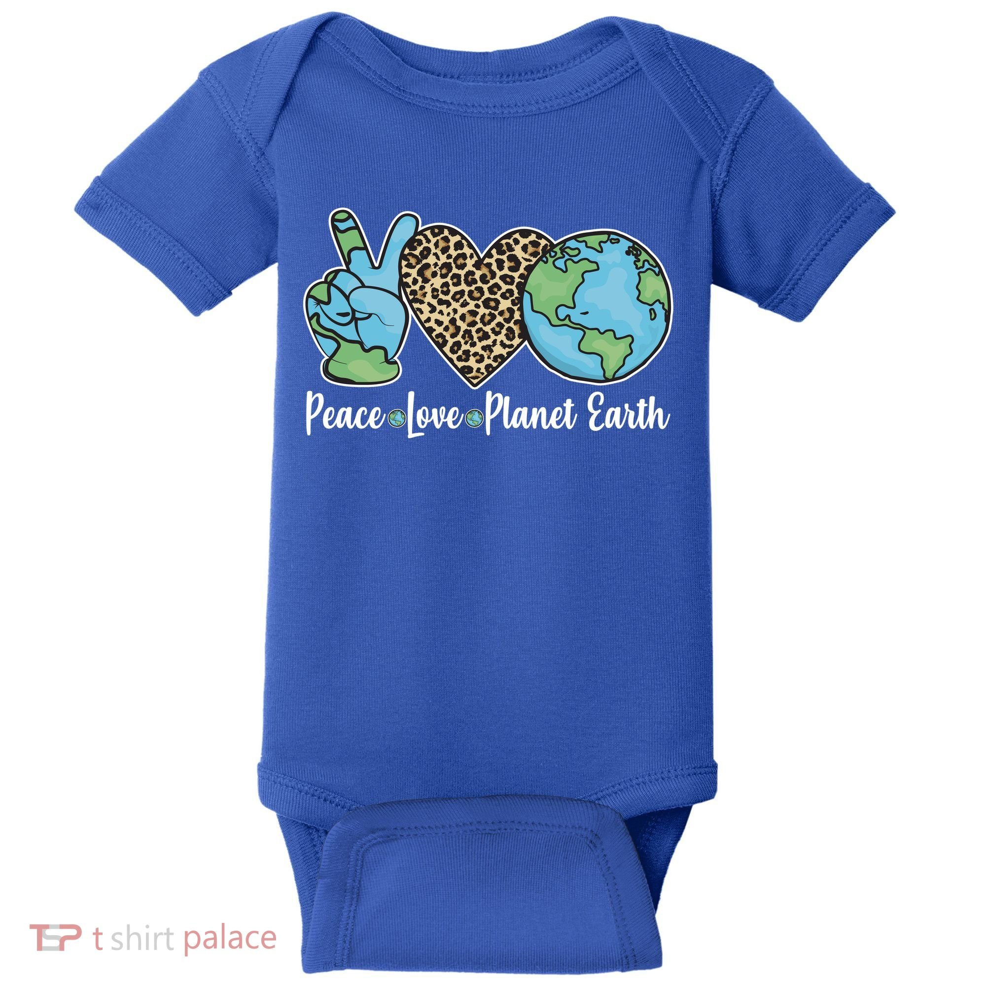 Peace Love Planet Earth Celebrate Earth Day Baby Bodysuit