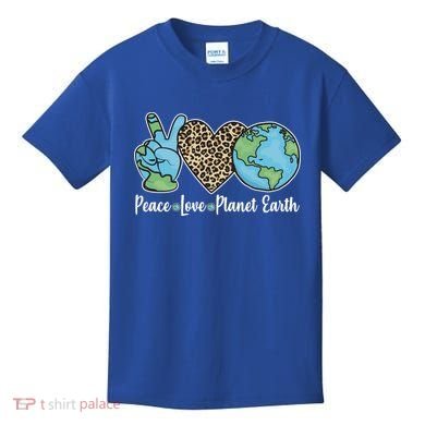 Peace Love Planet Earth Celebrate Earth Day Kids T-Shirt