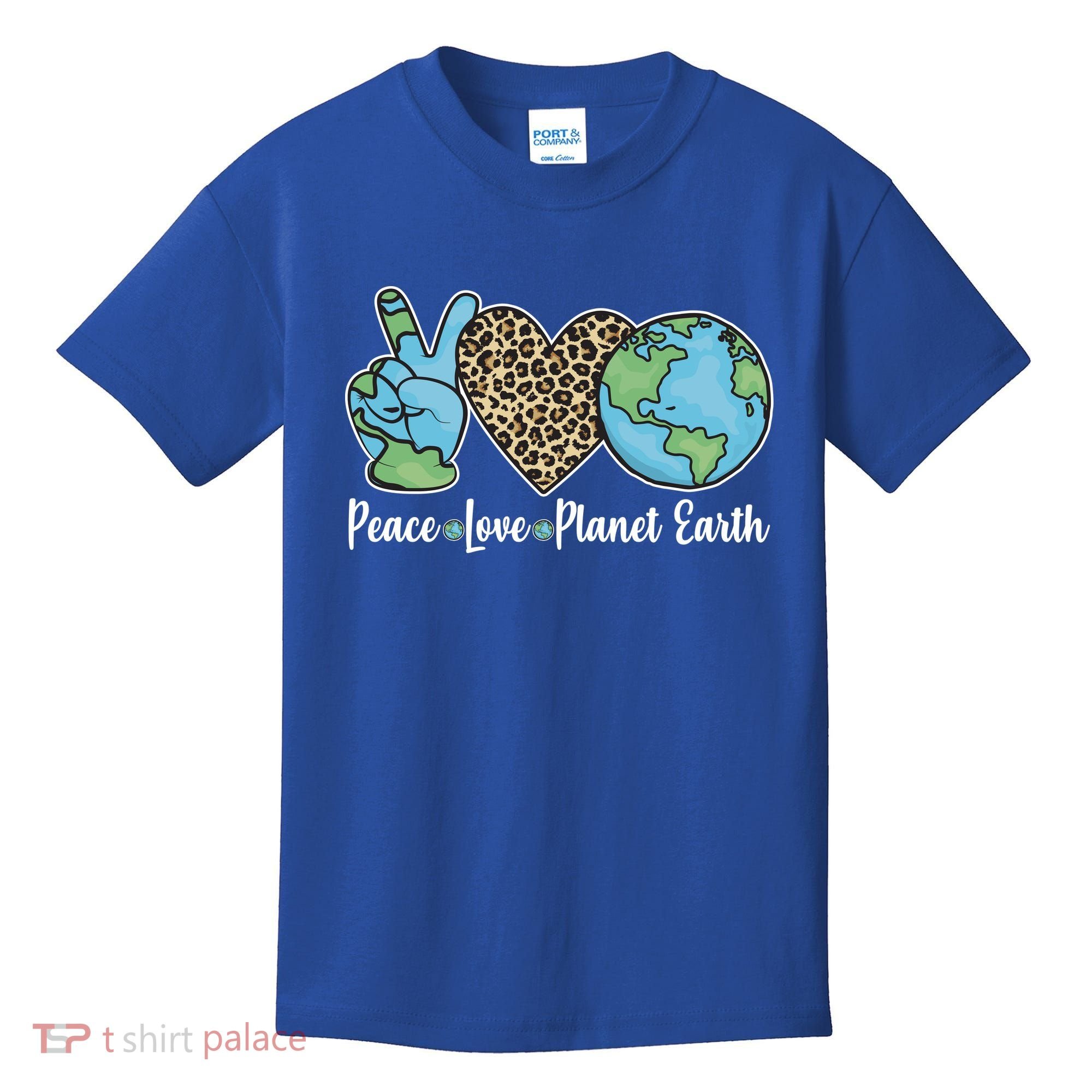 Peace Love Planet Earth Celebrate Earth Day Kids T-Shirt