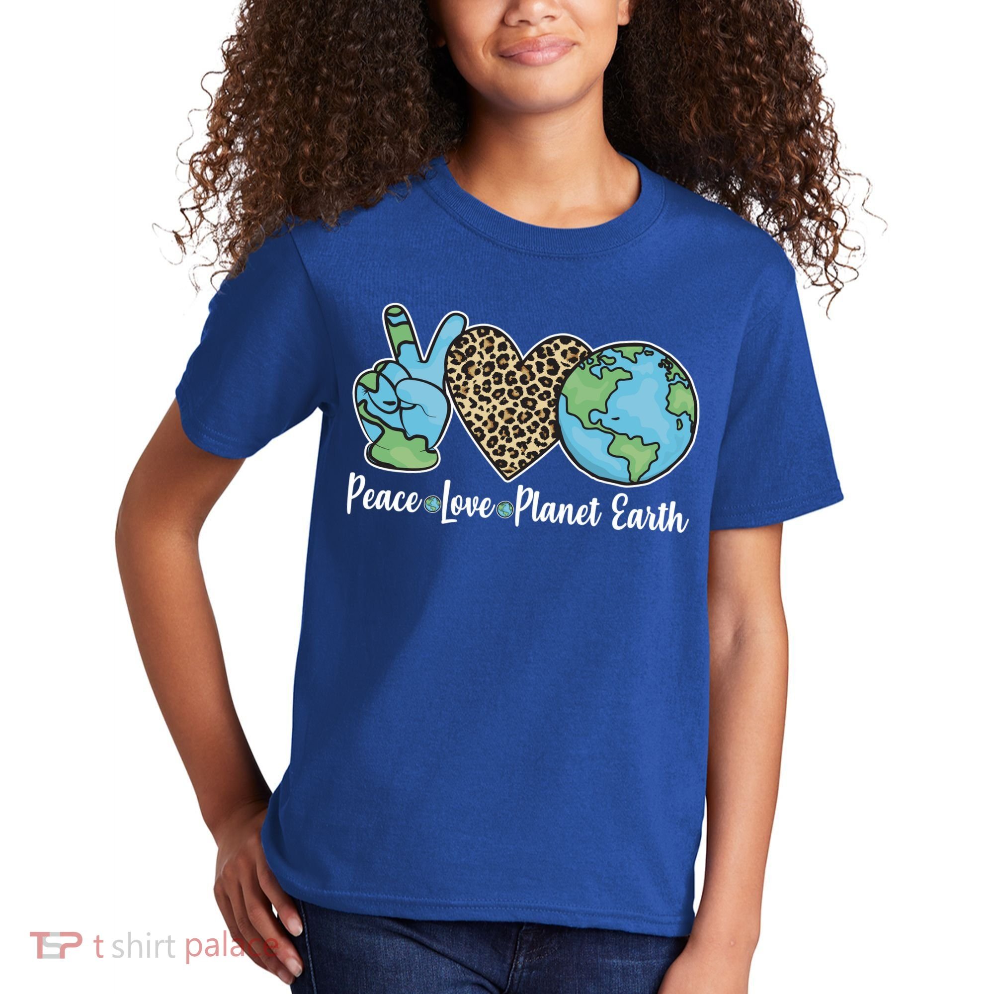 Peace Love Planet Earth Celebrate Earth Day Kids T-Shirt