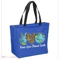 Peace Love Planet Earth Celebrate Earth Day Tote Bag thumb 2