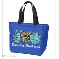 Peace Love Planet Earth Celebrate Earth Day Tote Bag thumb 3