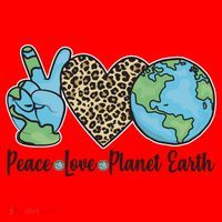 Peace Love Planet Earth Celebrate Earth Day Santa Hat thumb 1