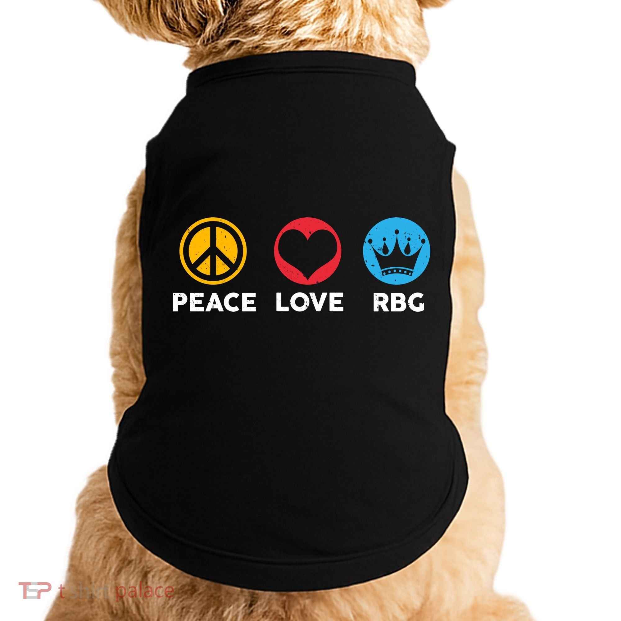 Peace Love RBG Ruth Bader Ginsburg Tribute Doggie Tank
