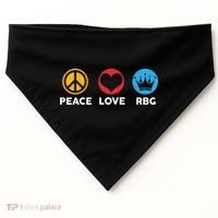 Peace Love RBG Ruth Bader Ginsburg Tribute USA-Made Doggie Bandana thumb 0