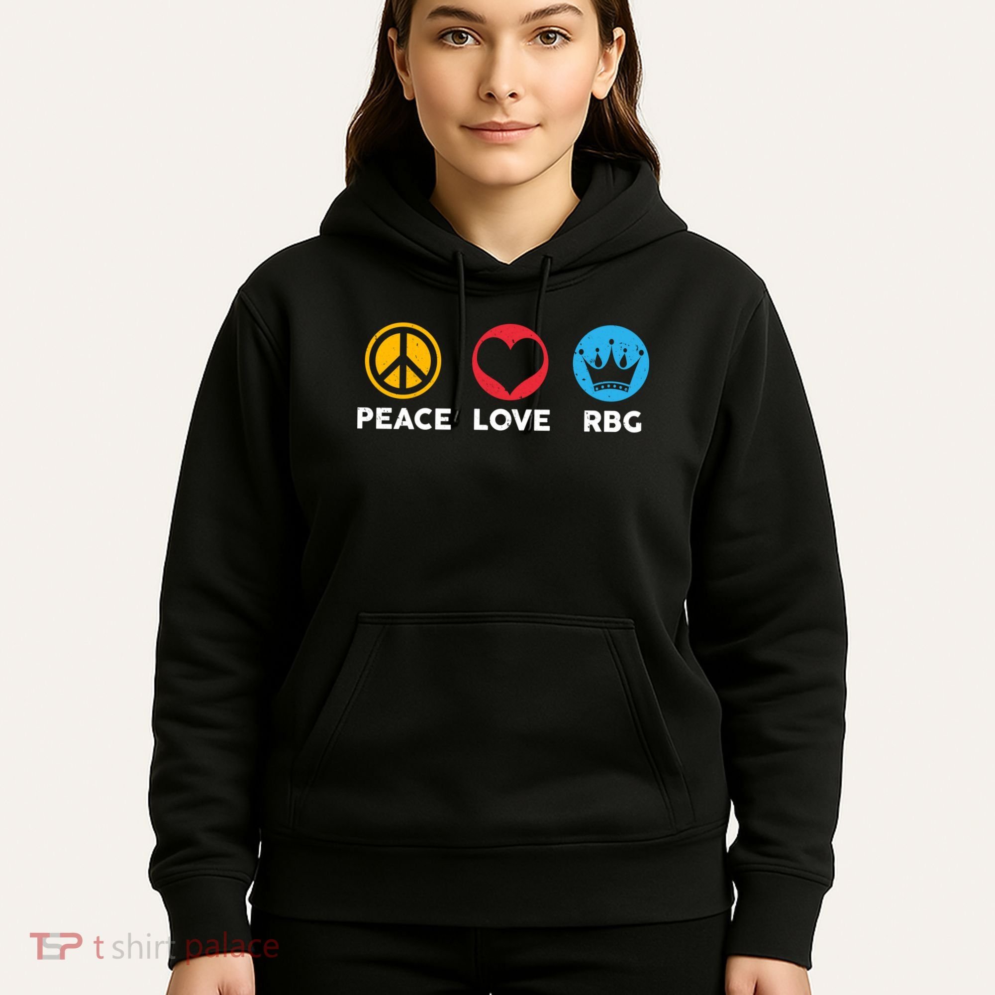 Peace Love RBG Ruth Bader Ginsburg Tribute Hoodie