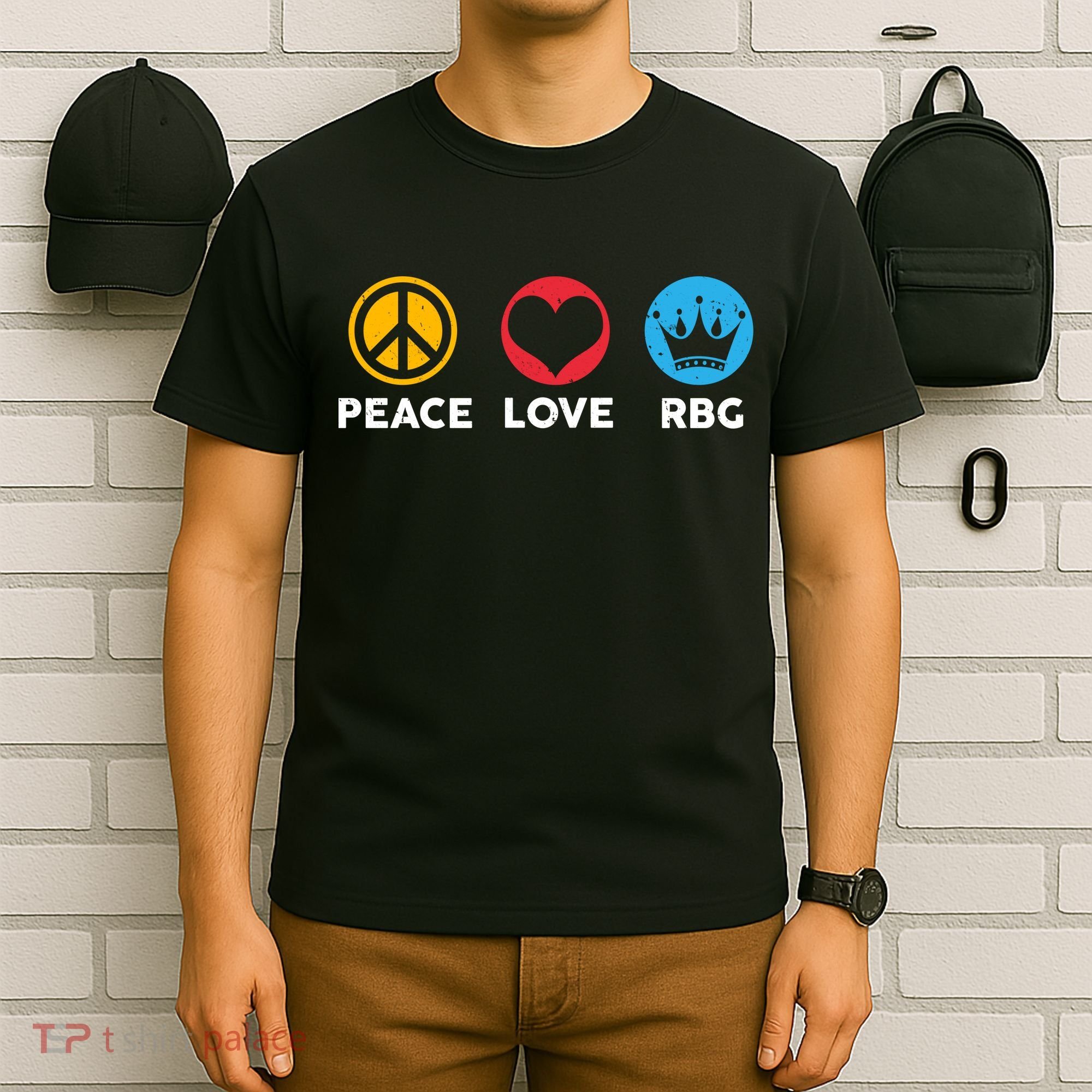 Peace Love RBG Ruth Bader Ginsburg Tribute T-Shirt