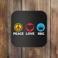 Peace Love RBG Ruth Bader Ginsburg Tribute Coaster thumb 0