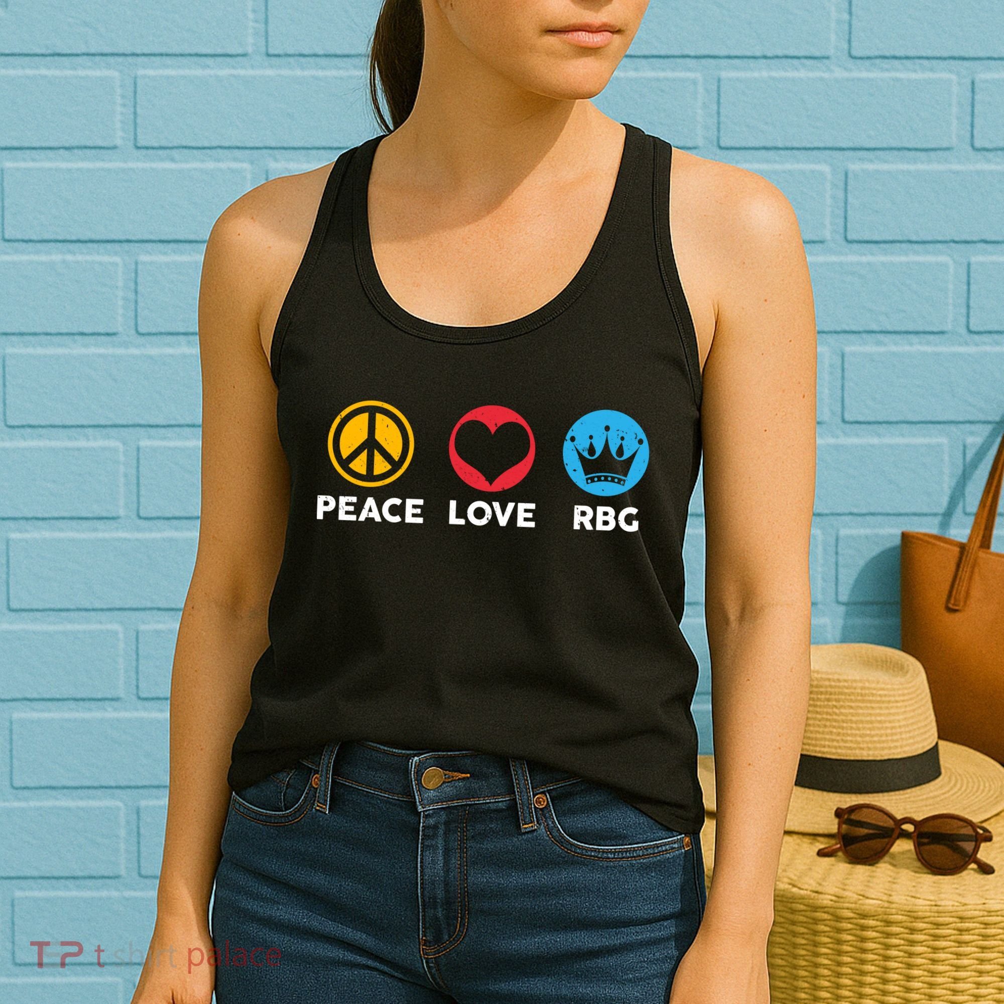 Peace Love RBG Ruth Bader Ginsburg Tribute Women's Tank Top
