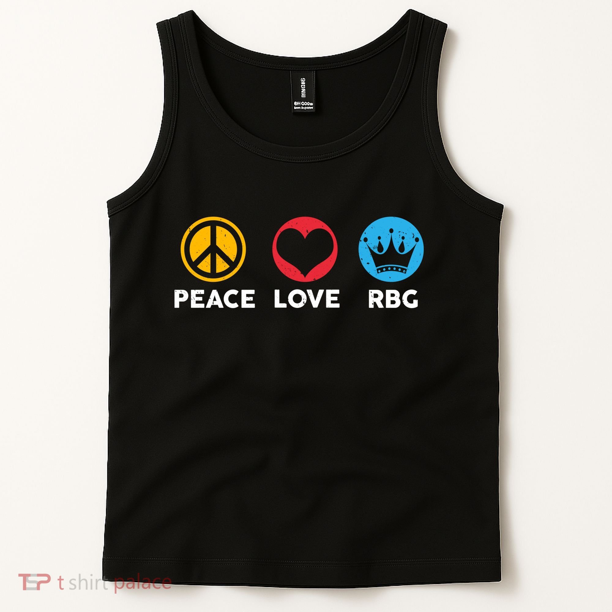 Peace Love RBG Ruth Bader Ginsburg Tribute Tank Top