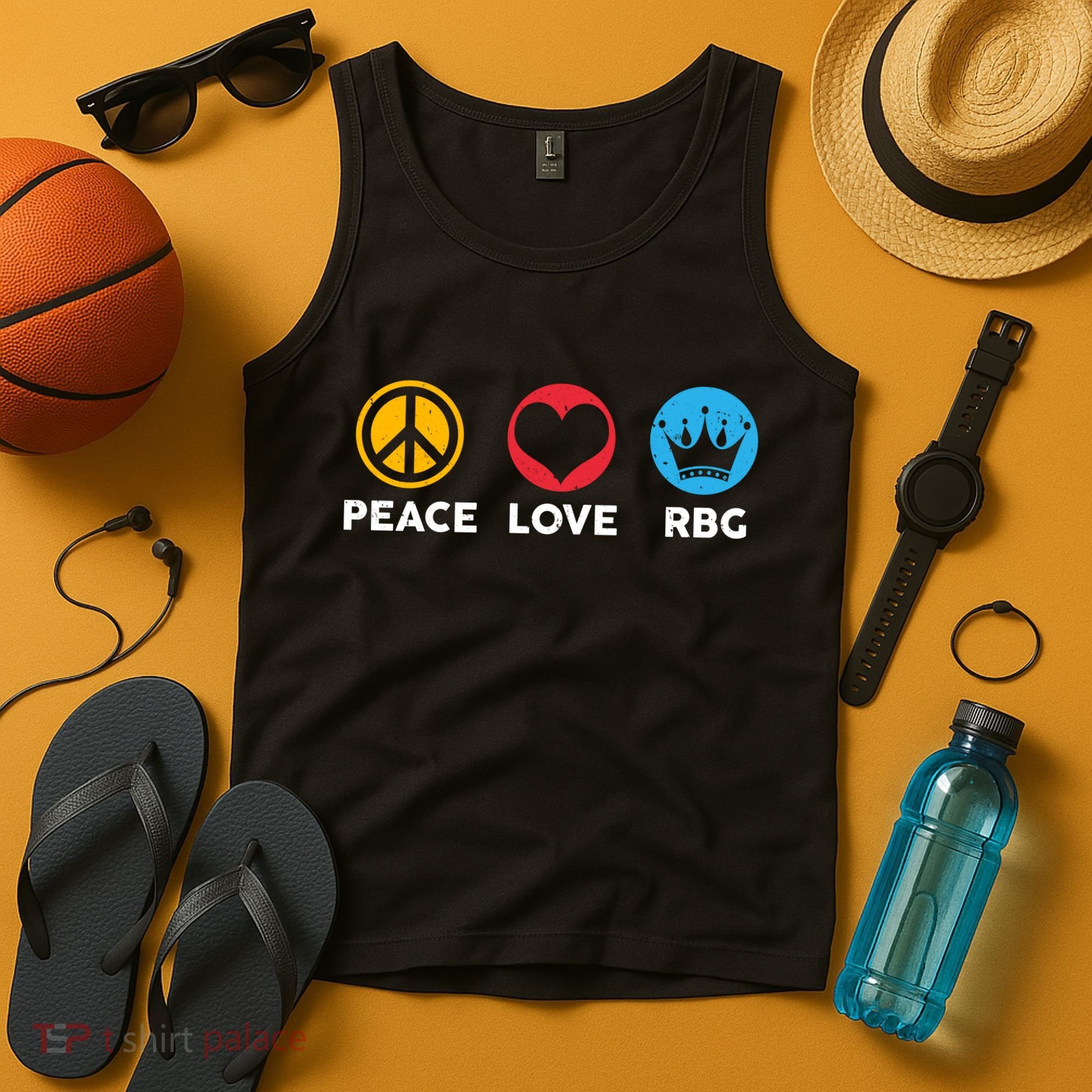 Peace Love RBG Ruth Bader Ginsburg Tribute Tank Top