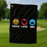Peace Love RBG Ruth Bader Ginsburg Tribute Golf Towel thumb 1