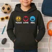 Peace Love RBG Ruth Bader Ginsburg Tribute Kids Hoodie thumb 2