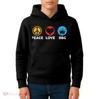 Peace Love RBG Ruth Bader Ginsburg Tribute Kids Hoodie thumb 4