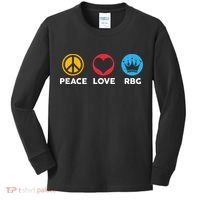 Peace Love RBG Ruth Bader Ginsburg Tribute Kids Long Sleeve Shirt thumb 0