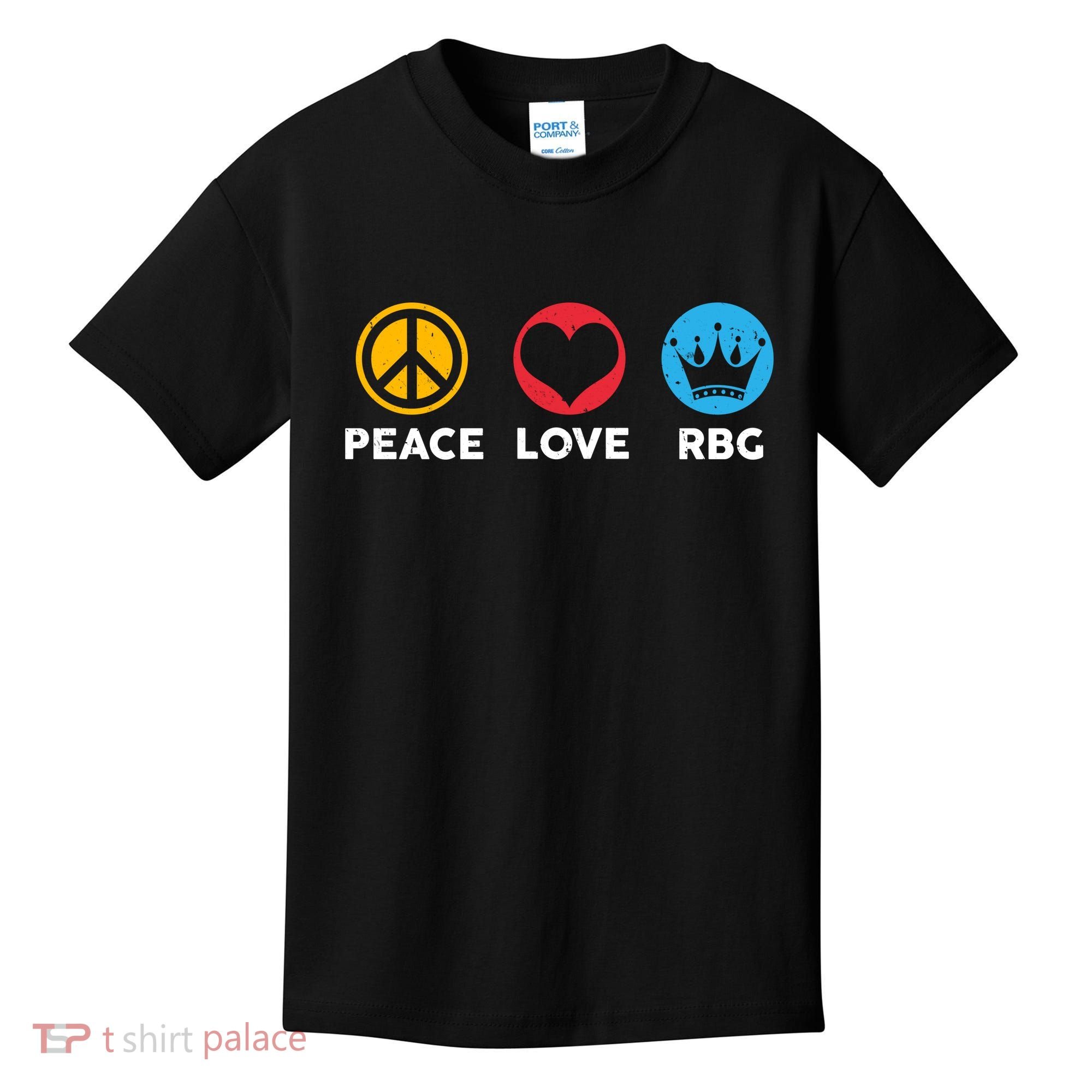 Peace Love RBG Ruth Bader Ginsburg Tribute Kids T-Shirt