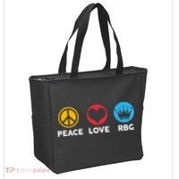 Peace Love RBG Ruth Bader Ginsburg Tribute Tote Bag thumb 2