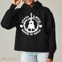 Peace Love Rock 'N' Roll Ladies Heavyweight Boxy Pullover Hoodie thumb 0